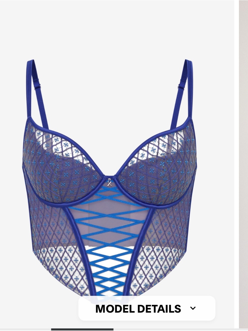Savage x Fenty Blue Lace Bustier